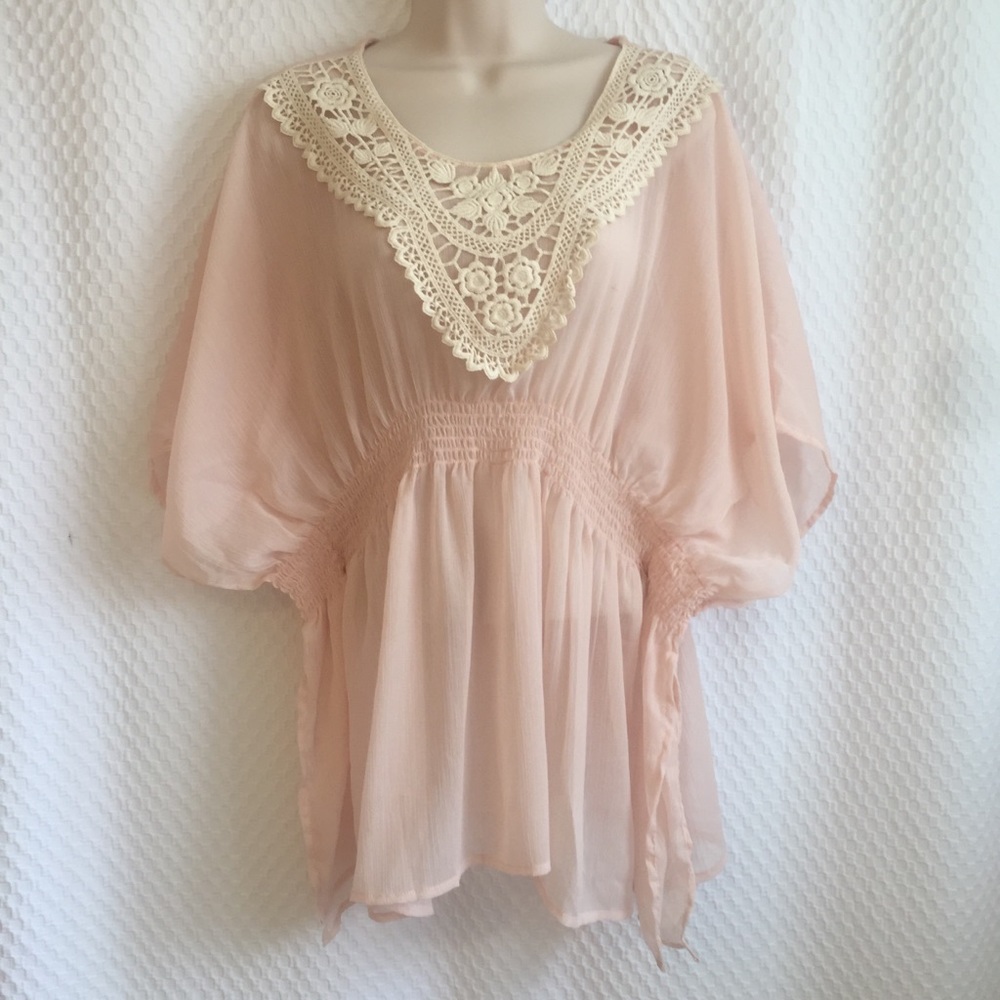 Made in India Pink peasant top size M. #171
